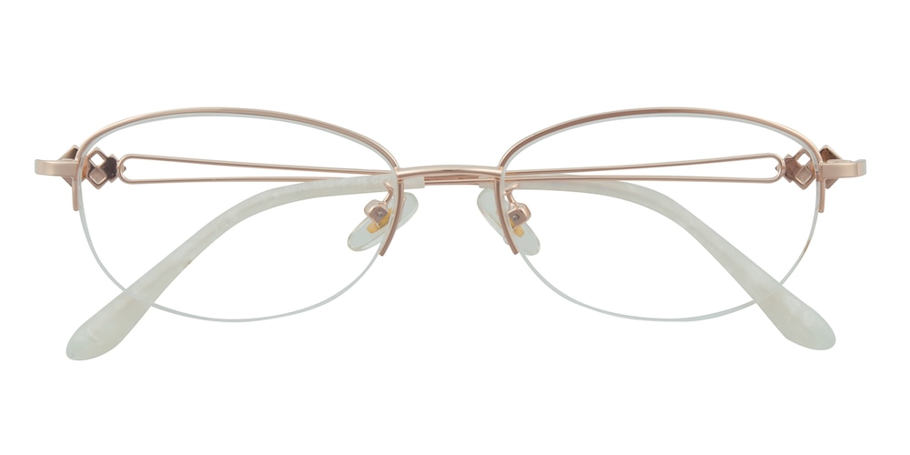 Renee Golden Oval Metal Eyeglasses
