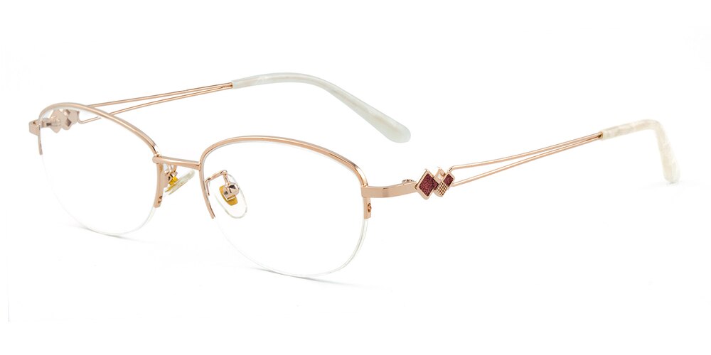 Renee Golden Oval Metal Eyeglasses
