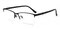 Barlow Black Rectangle Metal Eyeglasses