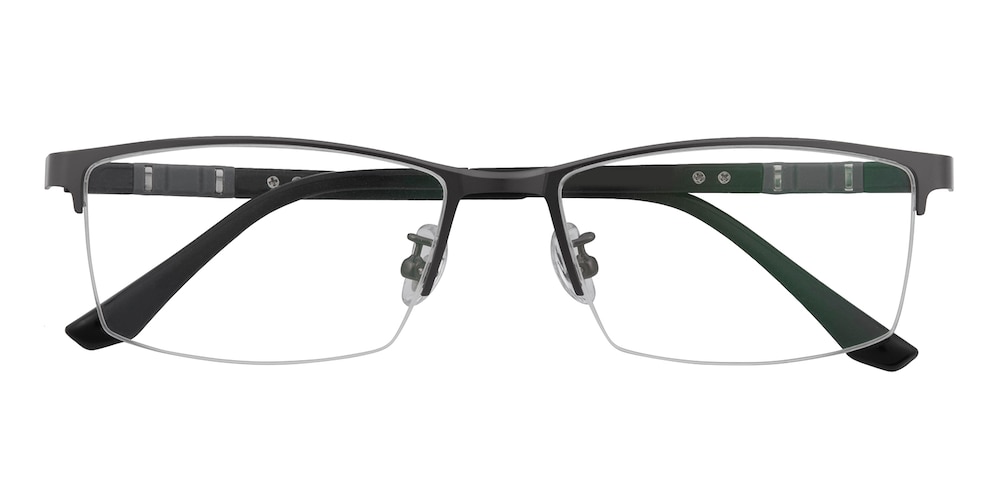 Barlow Gunmetal Rectangle Metal Eyeglasses