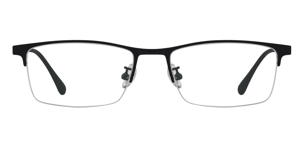 Antoine Black Rectangle Titanium Eyeglasses