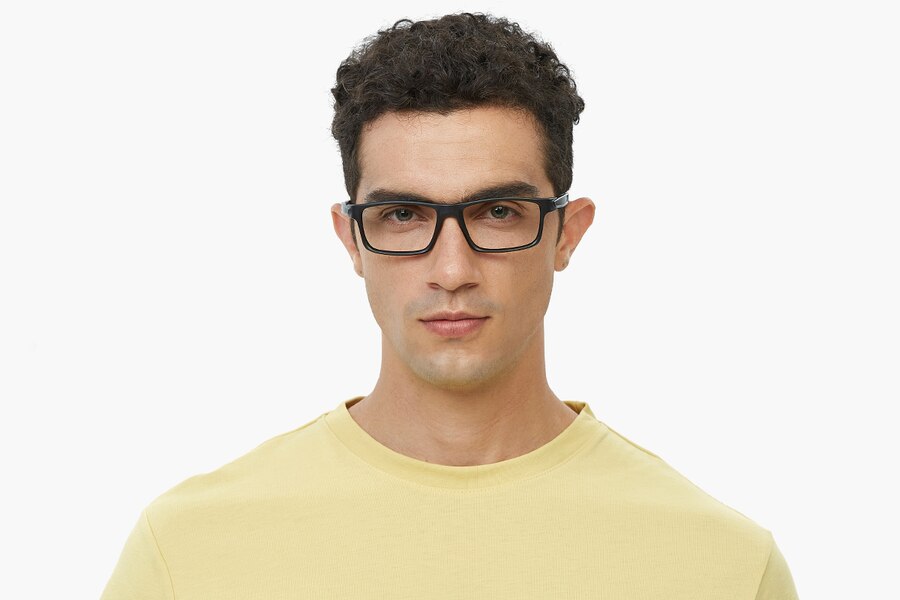 Charlottesville Rectangle Black/Red FullFrame Plastic Eyeglasses