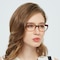 Lisa Brown/Floral Cat Eye Plastic Eyeglasses