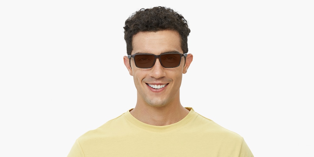 Tacoma Brown Rectangle Plastic Sunglasses