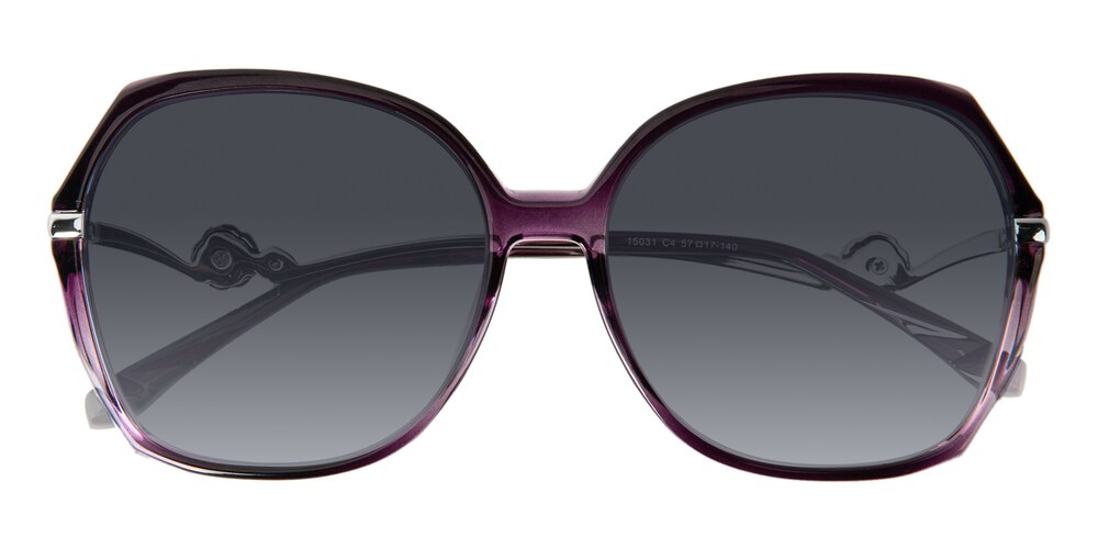 Megan Purple Oval Plastic Sunglasses