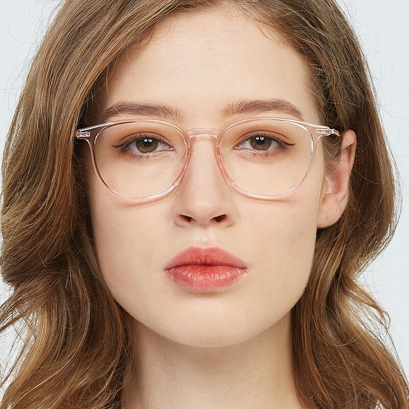 Nancy Pink/Golden Oval TR90 Eyeglasses