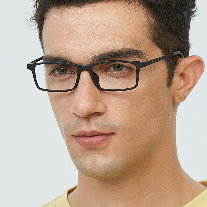 Claude Black Rectangle TR90 Eyeglasses