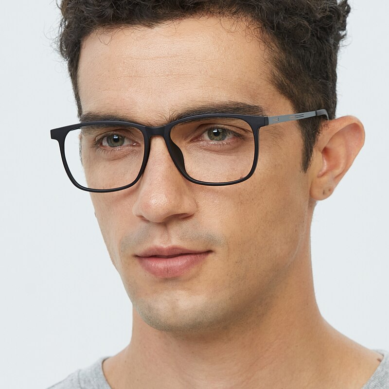 Grove Black/Gray Rectangle TR90 Eyeglasses
