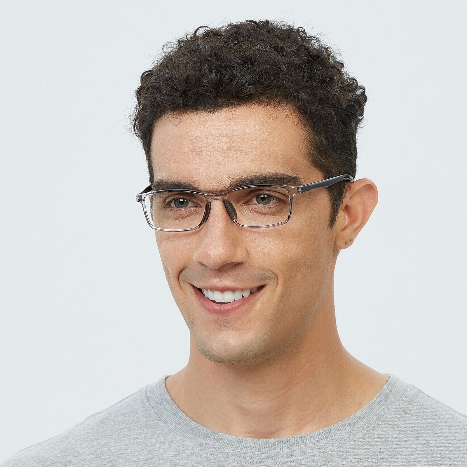 Rectangle Eyeglasses, Full Frame Gray TR90 - FP2284