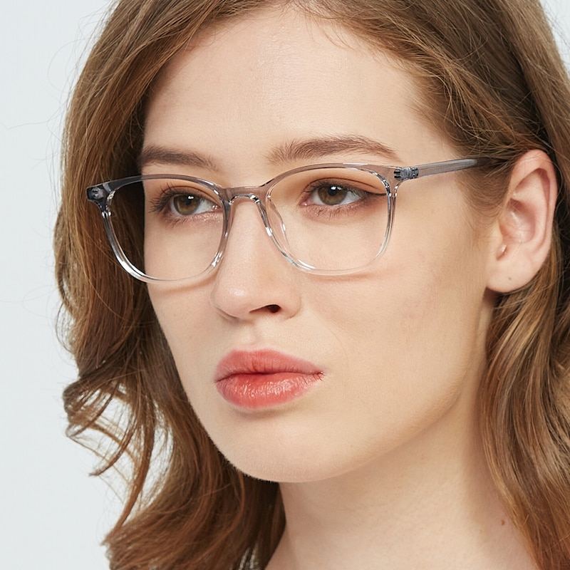 Alberta Gray/Crystal Oval TR90 Eyeglasses