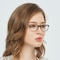 Lydia Black/Floral Rectangle Plastic Eyeglasses