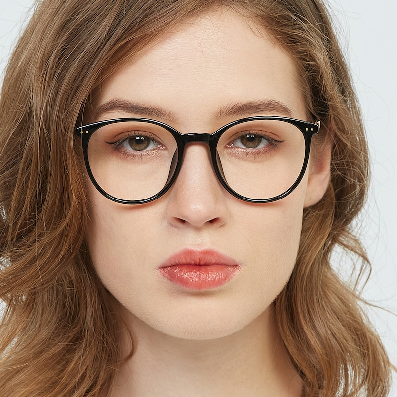 Elva Black/Golden Round TR90 Eyeglasses