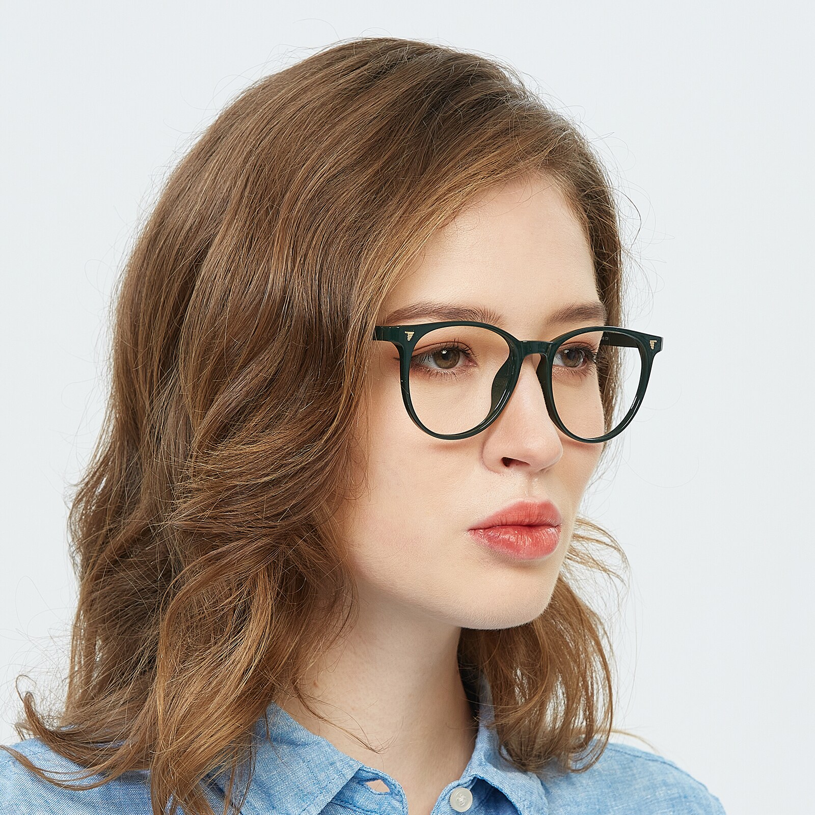 Round Eyeglasses, Full Frame Green TR90 - FP2383