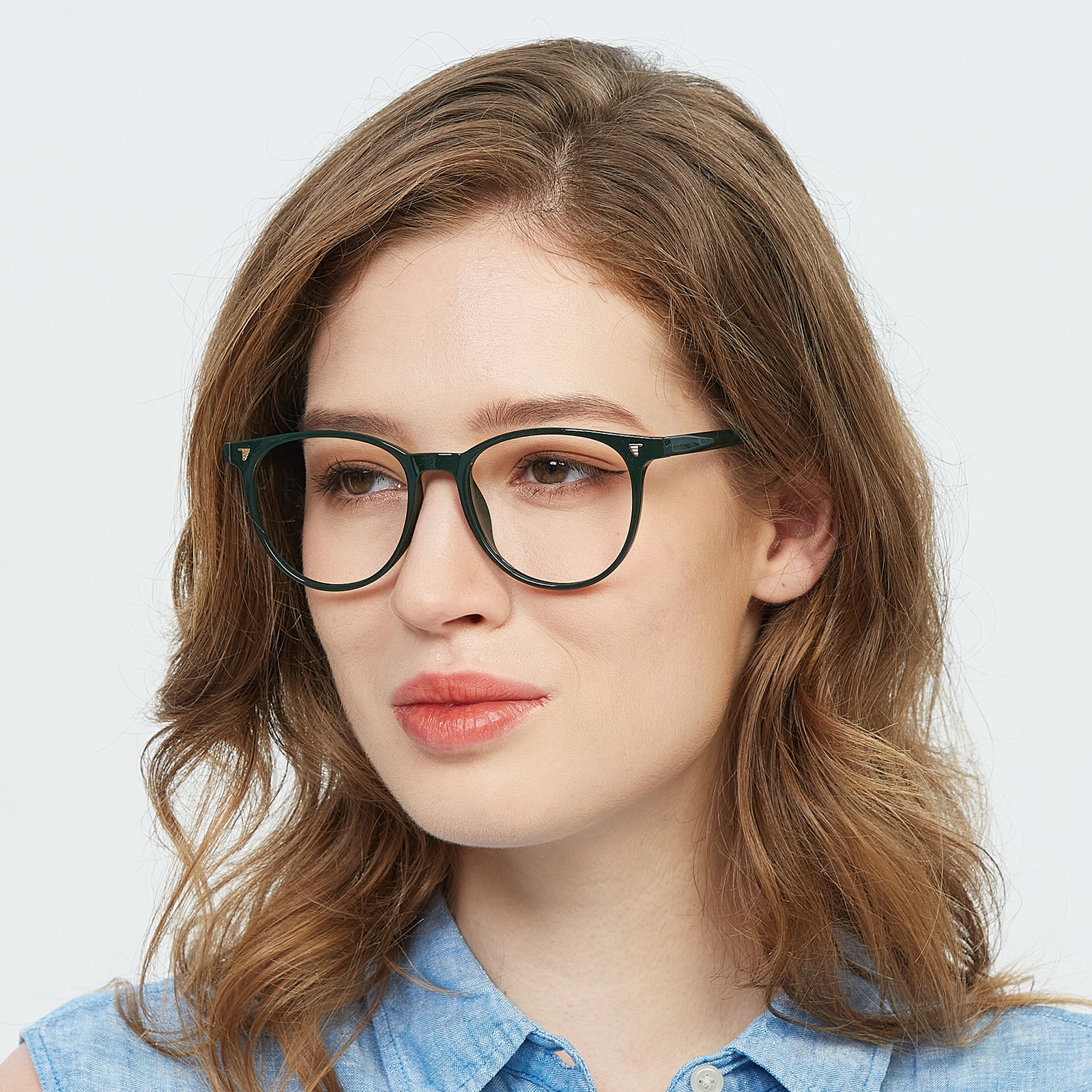 Round Eyeglasses, Full Frame Green TR90 - FP2383