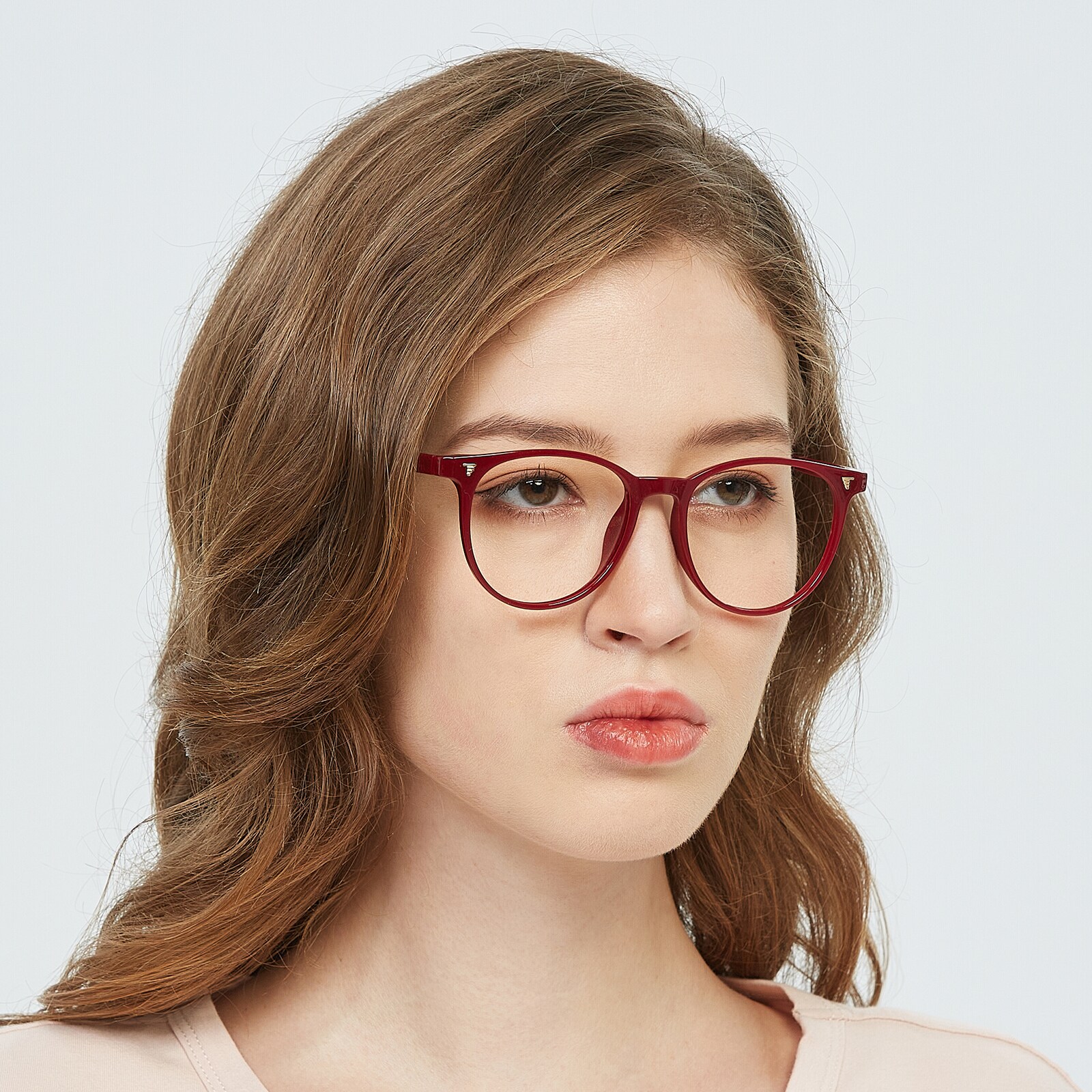 Round Eyeglasses, Full Frame Red TR90 - FP2385