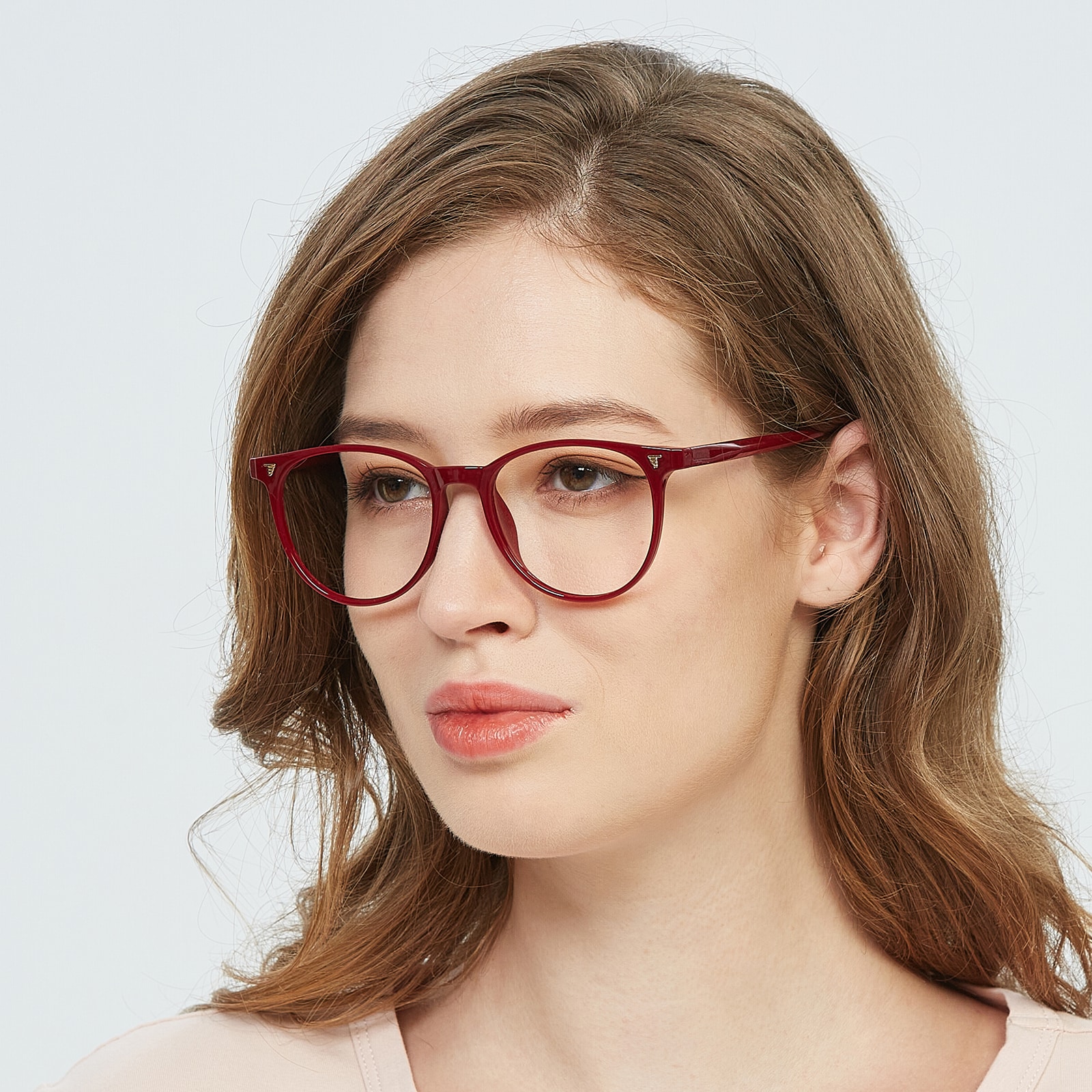 Round Eyeglasses, Full Frame Red TR90 - FP2385