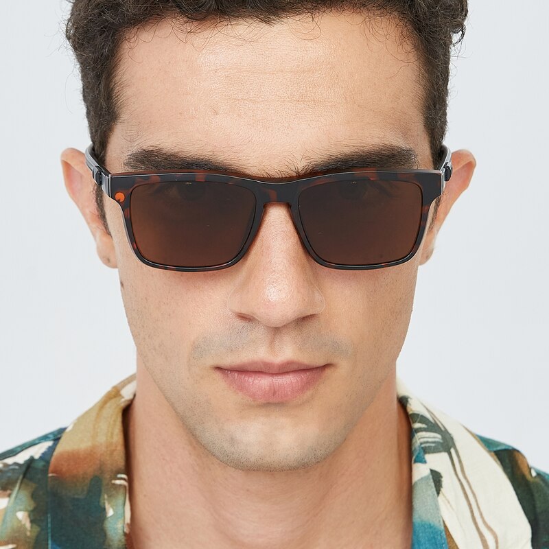 Amos MBlack Rectangle TR90 Eyeglasses
