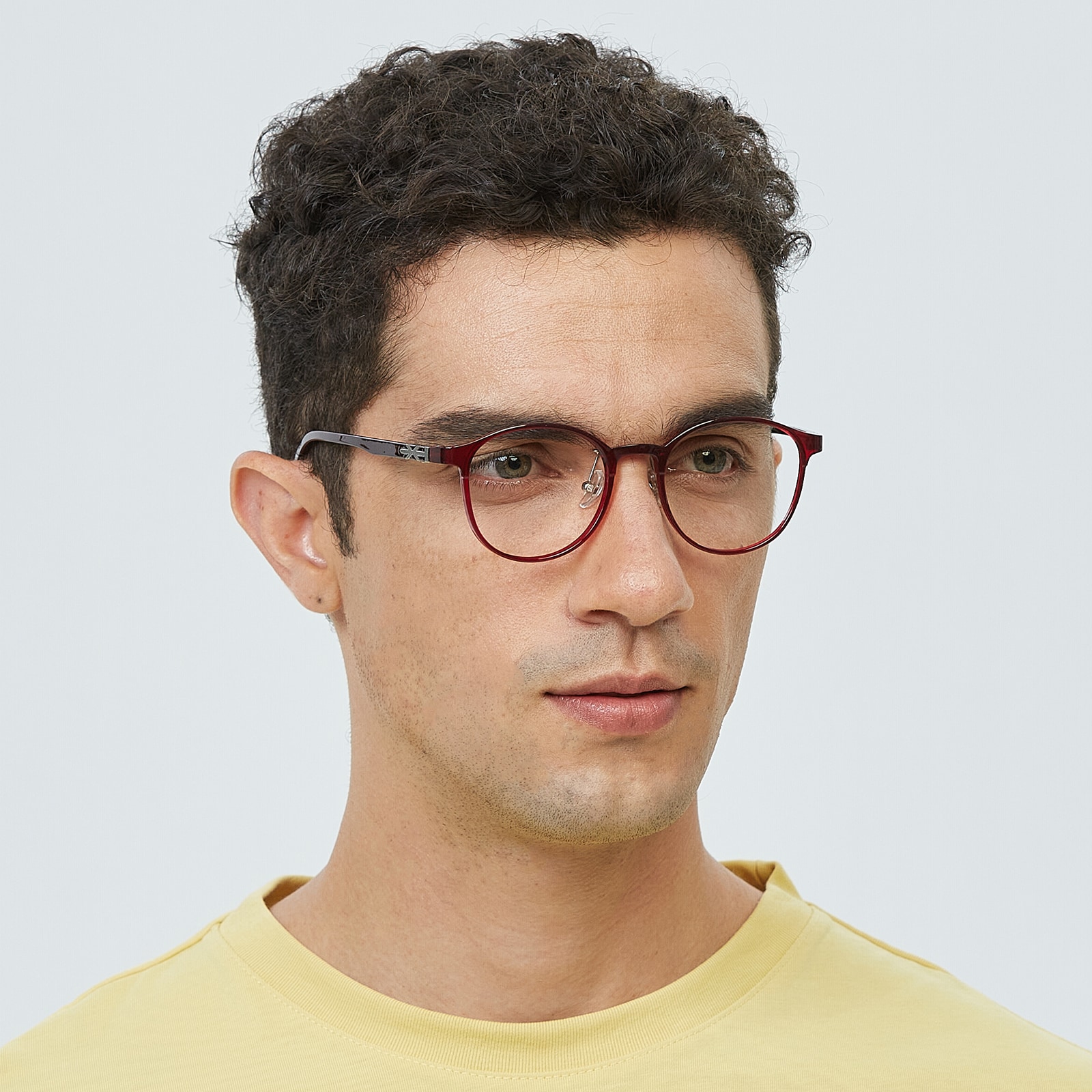 Round Eyeglasses, Full Frame Red Ultem - FP2360