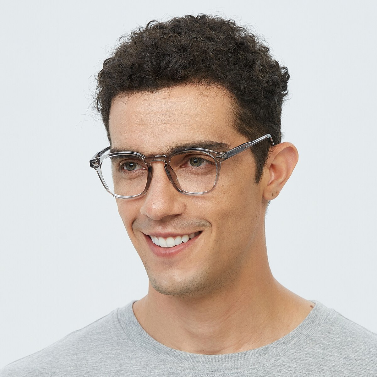 Eugene Square Gray Full-Frame TR90 Eyeglasses | GlassesShop