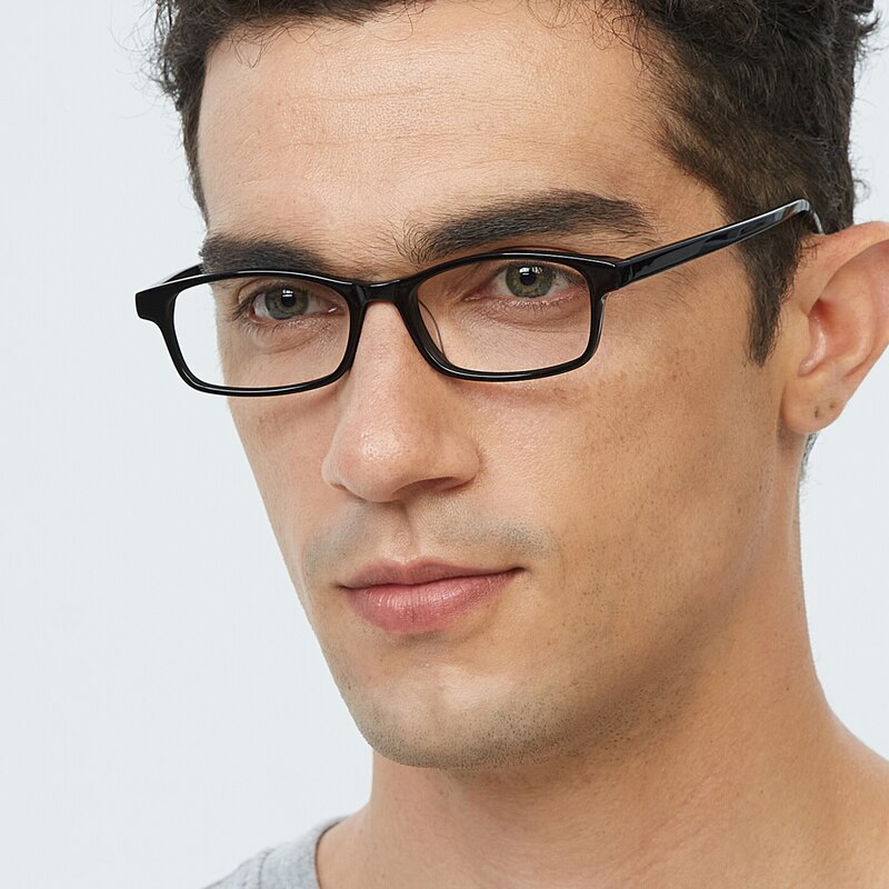 Creston Black Rectangle Acetate Eyeglasses