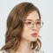 Elizabeth Red/Golden Polygon Titanium Eyeglasses
