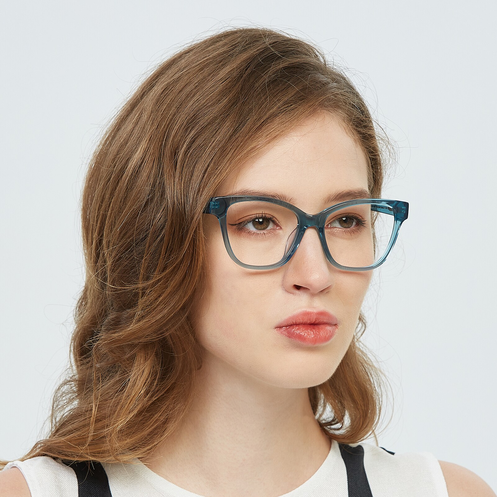 Cat Eye Eyeglasses, Full Frame Blue/Cyan Plastic - FZ1692