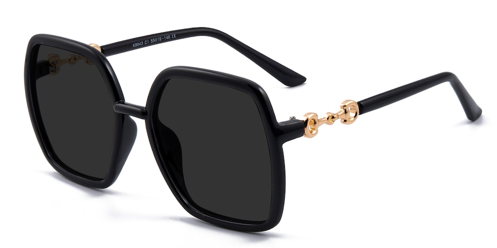 Meroy Black Square TR90 Sunglasses