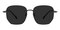 Lucien Black Square Metal Sunglasses