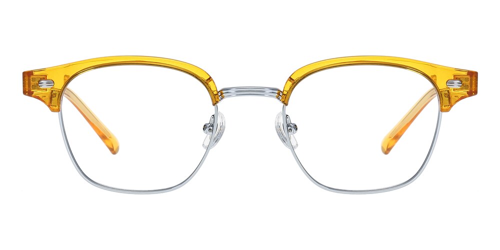 Steven Orange/Silver Square Acetate Eyeglasses