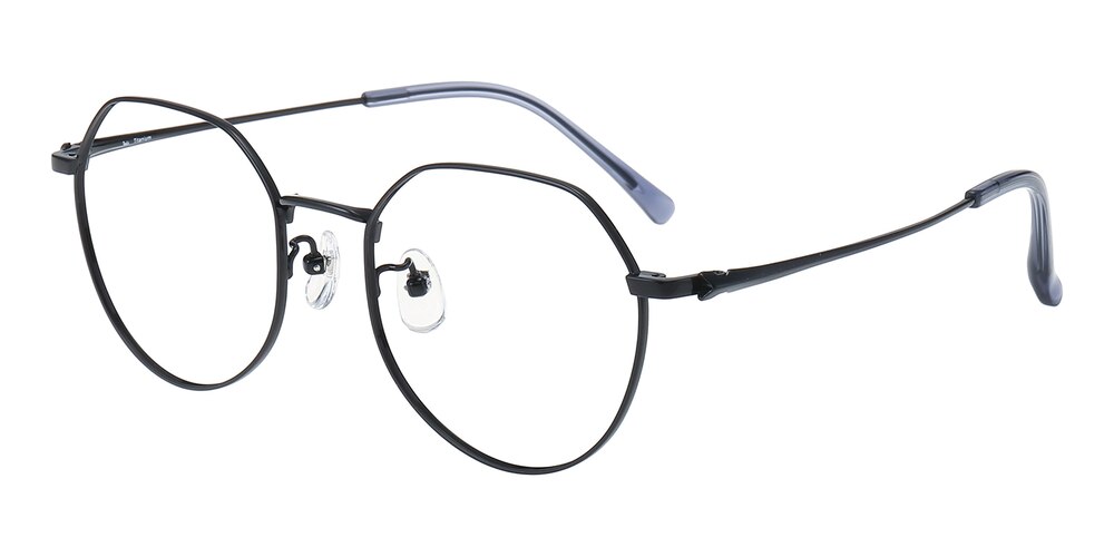 Avon Black Polygon Titanium Eyeglasses