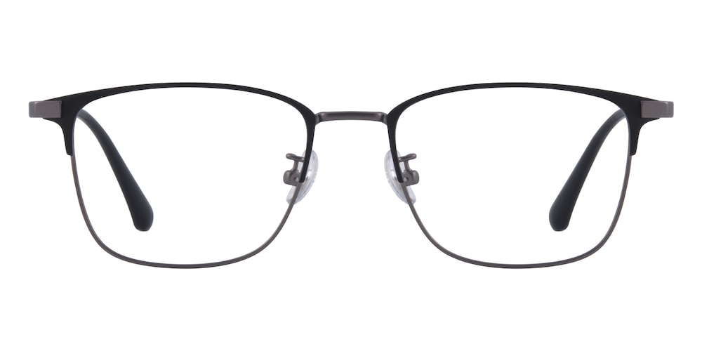 Alvin Black/Gunmetal Rectangle Titanium Eyeglasses