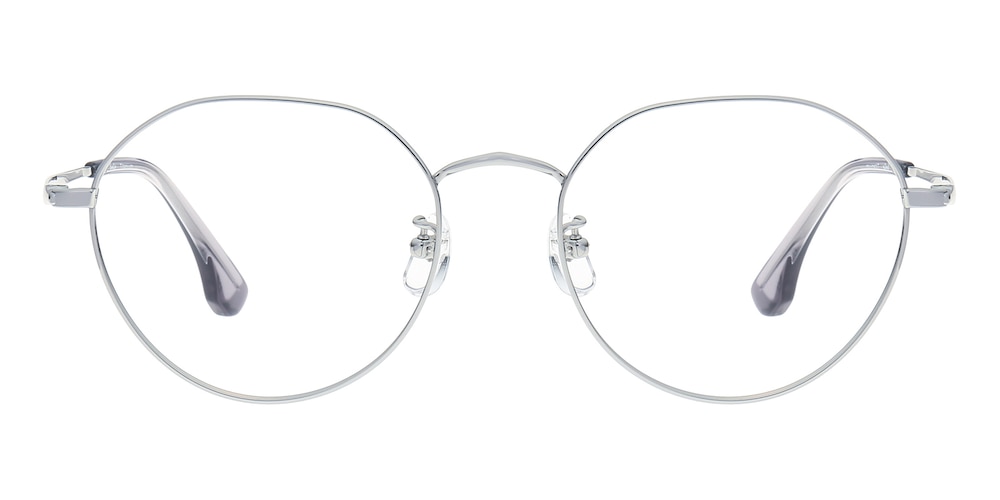 Bean Silver Oval Titanium Eyeglasses