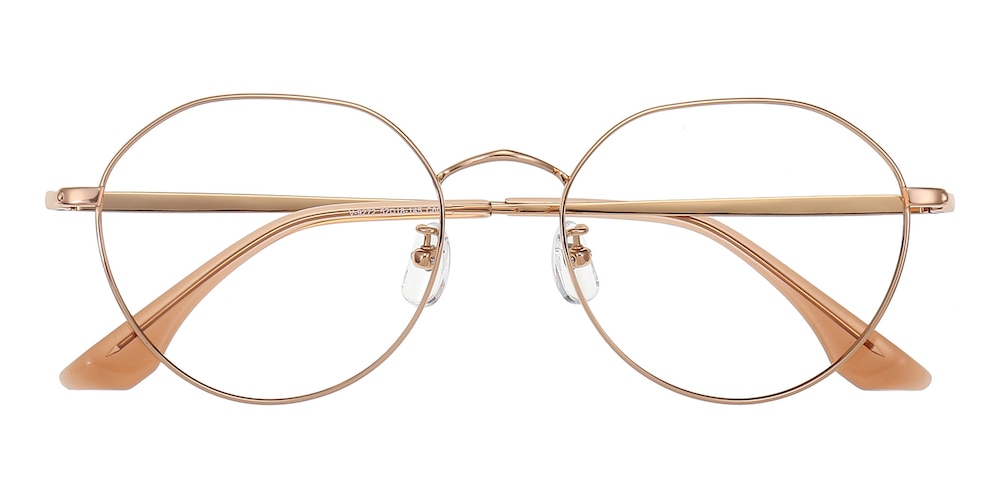 Bean Rose Gold Oval Titanium Eyeglasses
