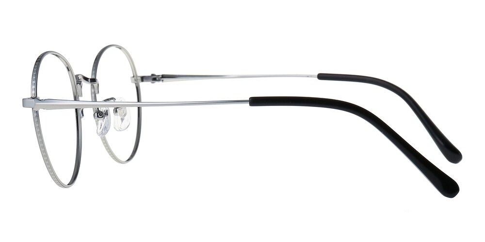 Acadia Black/Silver Round Titanium Eyeglasses