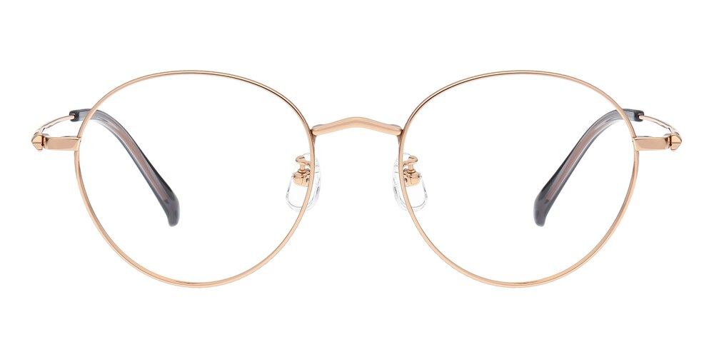 Acadia Rose Gold Round Titanium Eyeglasses