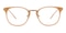 Water Cream Oval Metal Eyeglasses