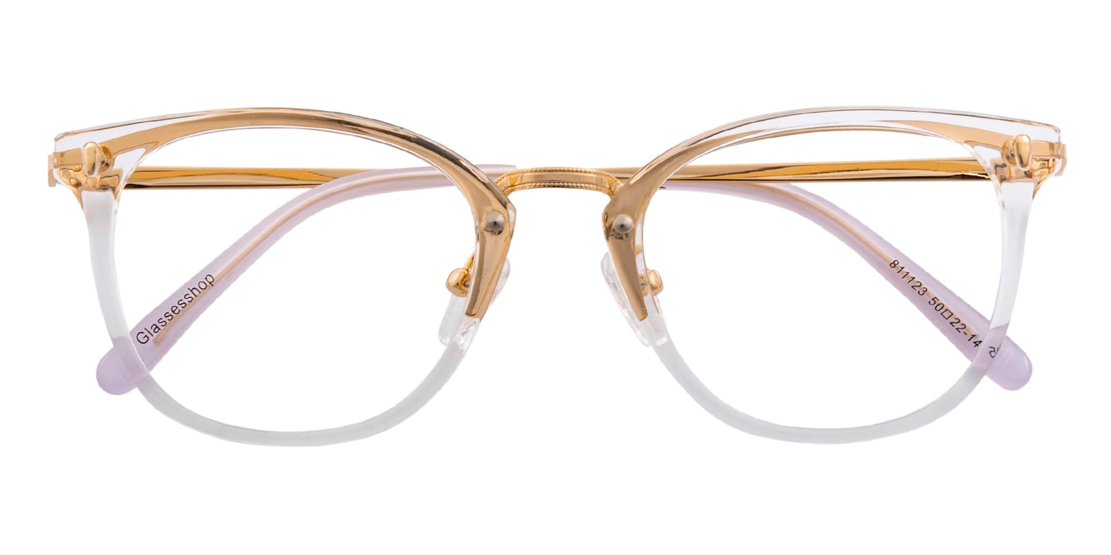 Oval Eyeglasses, Full Frame Crystal/Golden Metal,TR90,blend Material - FP2469