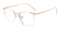 Water Crystal/Golden Oval Metal Eyeglasses