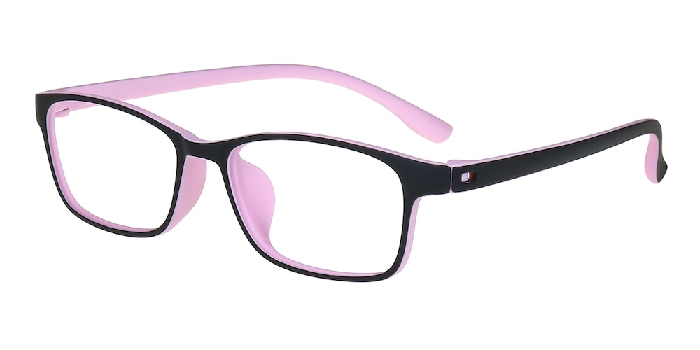 Lauderdale Black/Pink Rectangle TR90 Eyeglasses