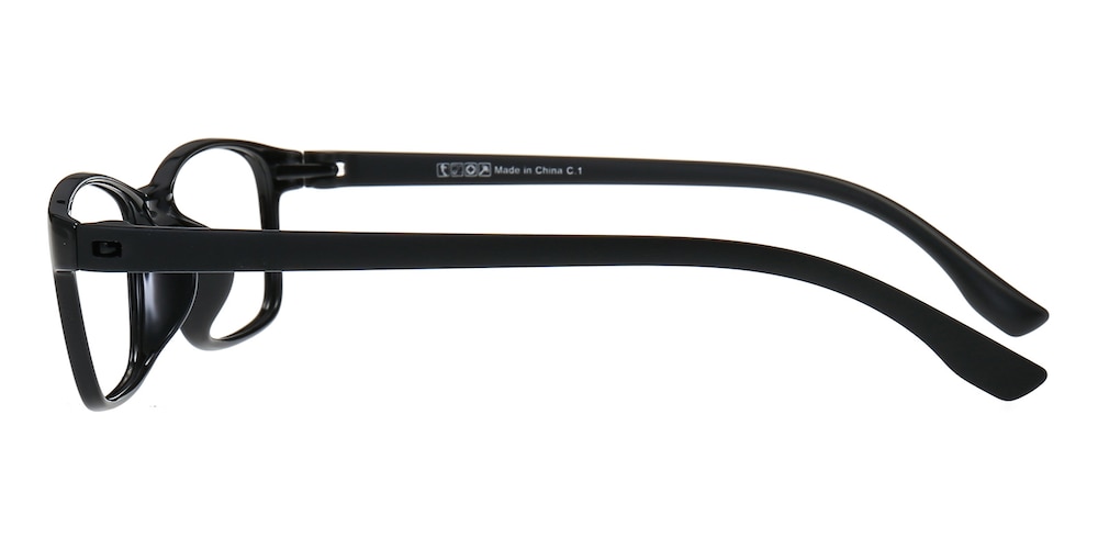 Lauderdale Black Rectangle TR90 Eyeglasses