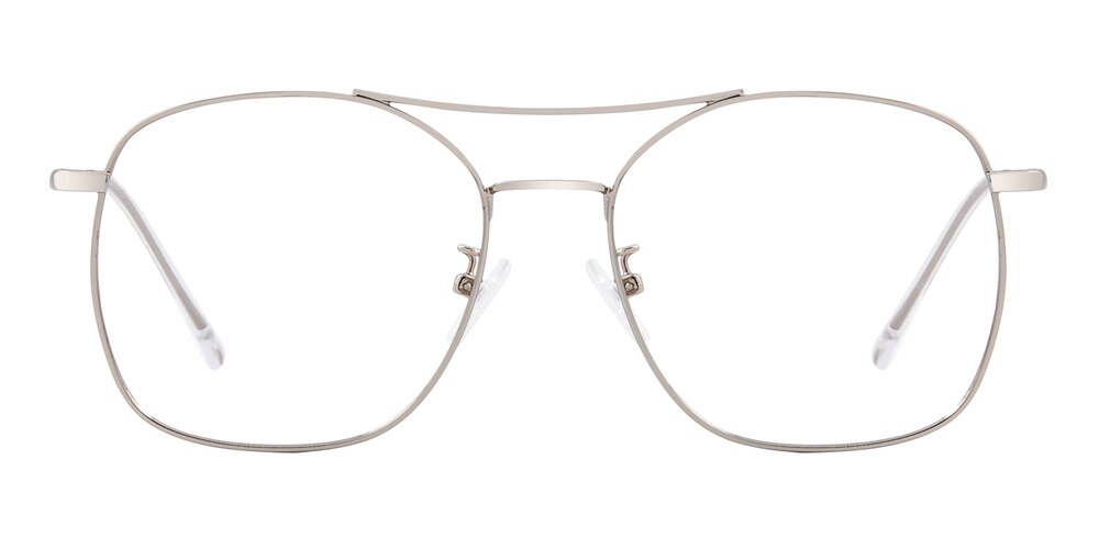 Beverly Silver Aviator Metal Eyeglasses