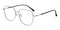 Modesto Black/Silver Square Metal Eyeglasses