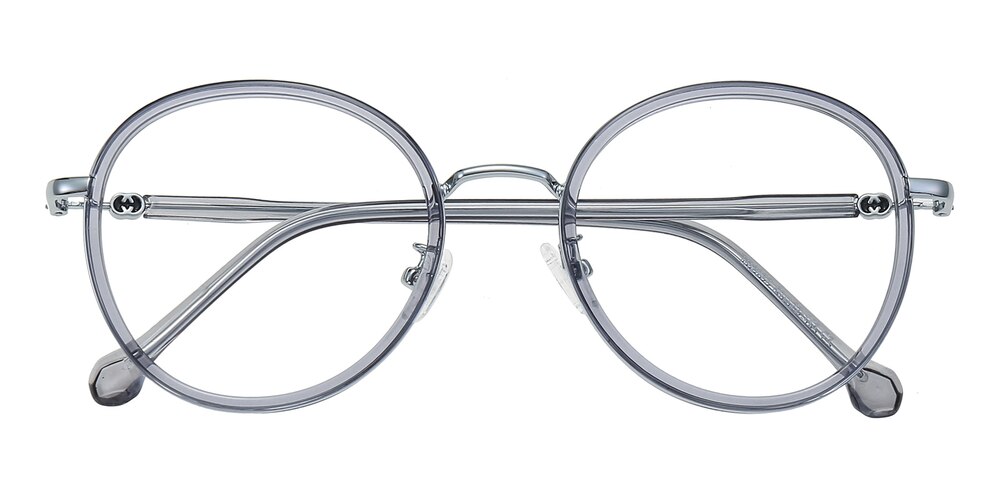 Clara Gray/Silver Round TR90 Eyeglasses