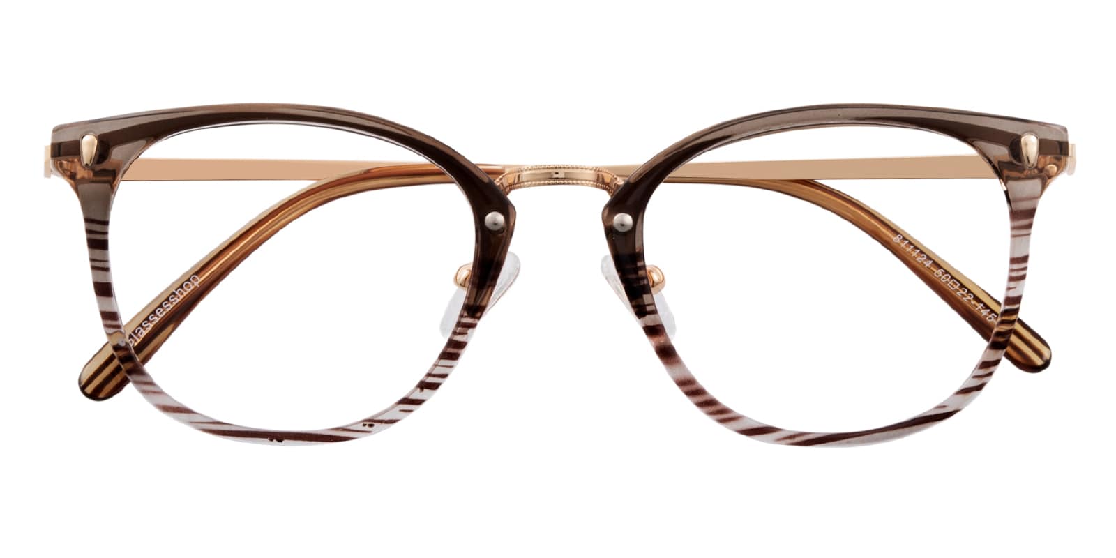 Oval Eyeglasses, Full Frame Brown Multicolor Metal,TR90,blend Material - FP2466