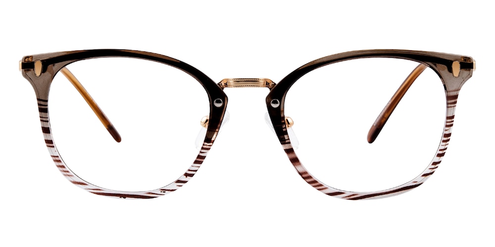 Water Brown multicolor Oval Metal Eyeglasses