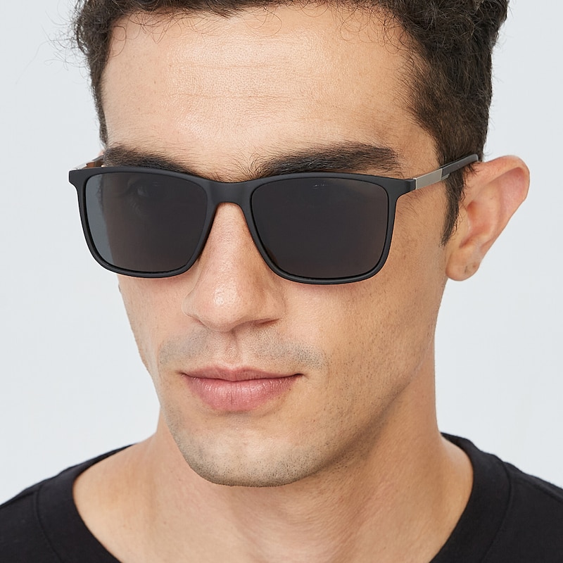 Pangnirtung Black Rectangle TR90 Sunglasses
