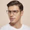 Eric Brown Rectangle Stainless Steel Eyeglasses