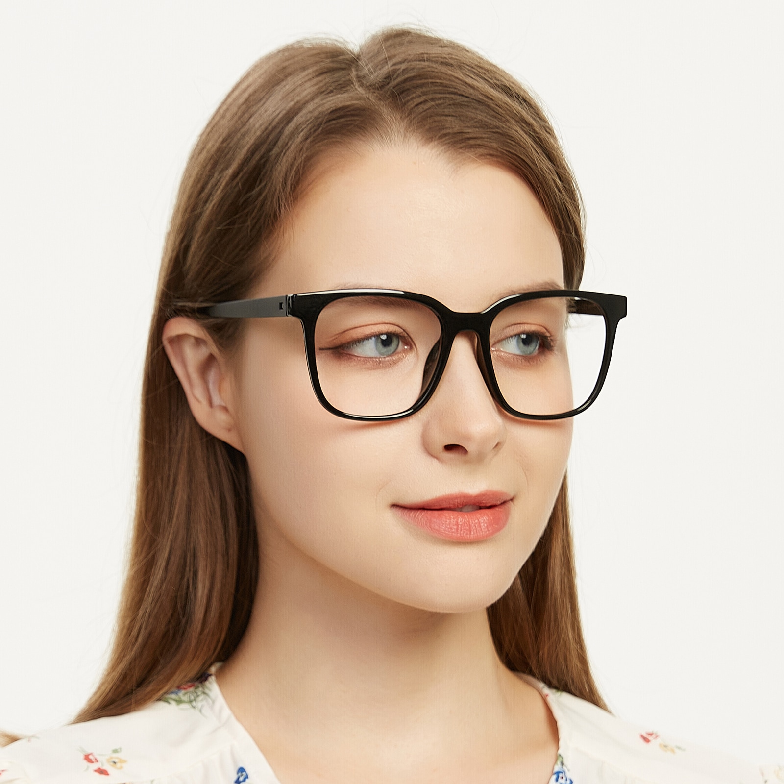 Square Eyeglasses, Full Frame Black TR90 - FP2484