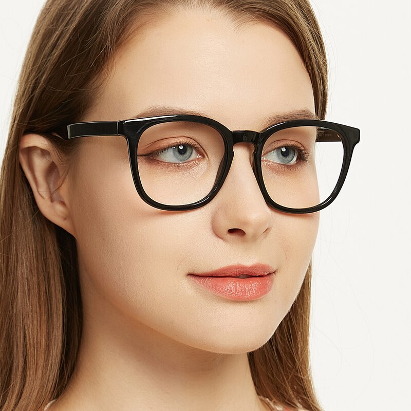 Burbank Black Rectangle Acetate Eyeglasses