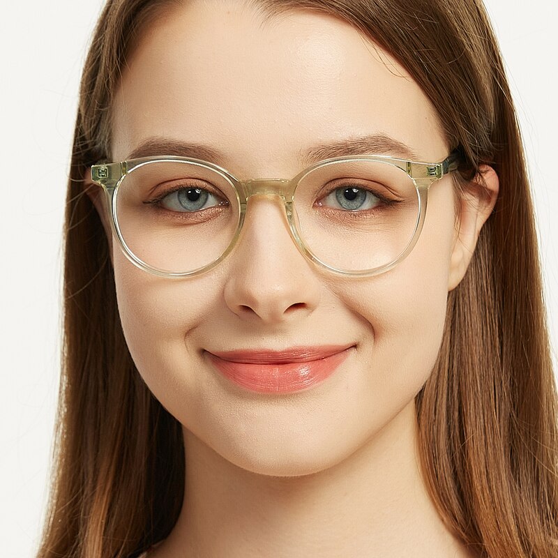 Debby Green Round Acetate Eyeglasses